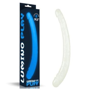 Imagem de Pênis Duplo Fosforescente 37 X 3,8Cm Dildo Pênis Flexível PE130