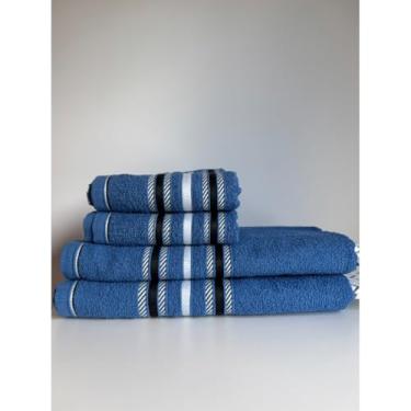 Imagem de Kit 3 Toalhas de Banho e Rosto 100% Algodão Premium – Toque Suave Alta Absorção e Durabilidade Toalhas Grandes e Macias Elegance Home (Jogo 2 Banho/1 Rosto Marinho)
