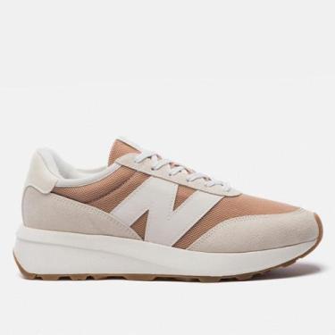 Imagem de Tênis New Balance 370v1 Unissex, Bege, Marrom, 34