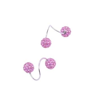 Imagem de Brincos de declaração de flor de tulipa esmaltados, brincos flutuantes com punho de cristal, acessório de presente para mulheres, outono, moda, concerto country, Medium, Latão, Sem pedra preciosa