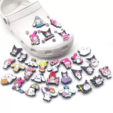 Imagem de 10/19/25/30 peças berloques de sapato kawaii rosa gato azul cachorro acessórios Decration DIY sandálias, 30 peças misturadas, Regular