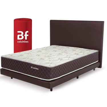 Imagem de Kit Quarto Cama Box Casal + Colchão Molas Ensacadas Dupla Face + Cabeceira BF Colchões