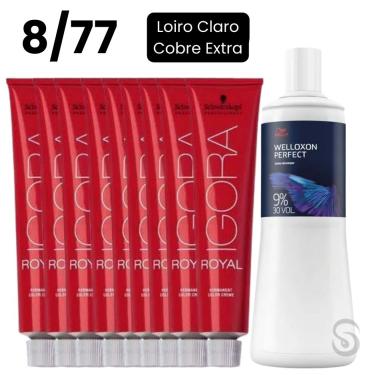 Imagem de Igora Royal 8/77 Louro Cl Cobre (9 unidades) Ox 30 V. 1000ml