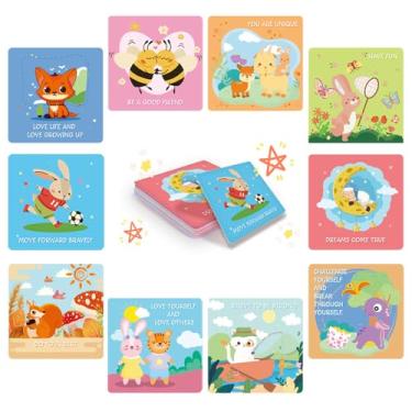 Imagem de Qaxrocyn 10 Pcs Kids Lunch Box Notes – Cute Motivational Cards for Children, Reusable Writable Encouragement Cards with Positive Messages, Lunchbox Love Notes for School, Home, or Gift.