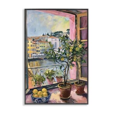 Imagem de Stupell Industries Cena de janela cítrica da cidade, arte giclée emoldurada branca, design por LSR Design Studio, 76 x 50 cm