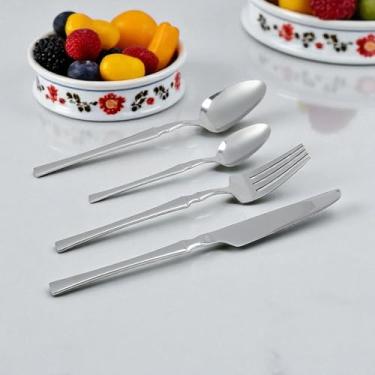 Imagem de Generic 1 conjunto de talheres para lava-louças, adequado para lava-louças, conjunto de talheres, garfo de faca, grandes e pequenas, conjunto de 4 peças, aço inoxidável 410, tom prata 23 x 4 x 4 cm