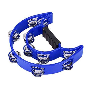 Imagem de XUXHOU Instrumento de Percussão de Pandeiro Com Jingles de Fileira Dupla para Exercícios de Coordenação Ocular, Crianças e Família (Azul)