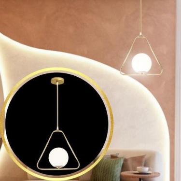 Imagem de Luminária Pendente 60Cm Jabuticaba Globo Vidro 15Cm Metal - GIMPO