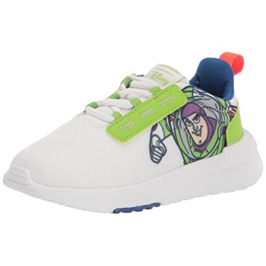 Imagem de adidas Tênis de corrida unissex-infantil Racer Tr21, Ftwr Branco/Ftwr Branco/Verde Semisolar (Buzz Lightyear), 12 Little Kid
