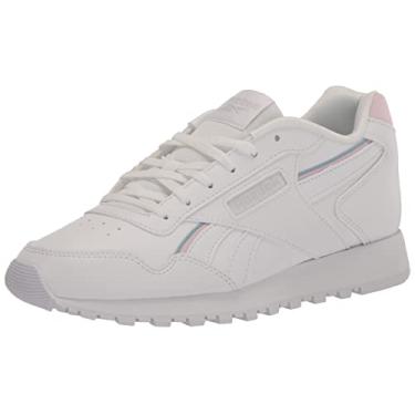 Imagem de Reebok Tênis feminino Glide, Vegano/branco/rosa pixel/pérola azul, 6.5