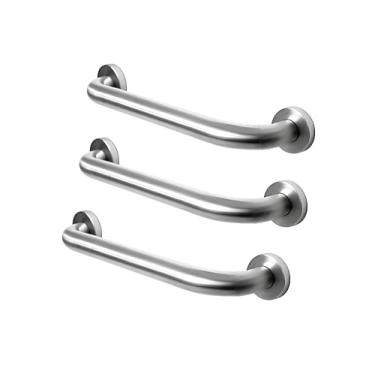Imagem de Kit 3 Unidades Barra Alça Apoio 40 cm Idoso Inox Escovado Deficiente Pne