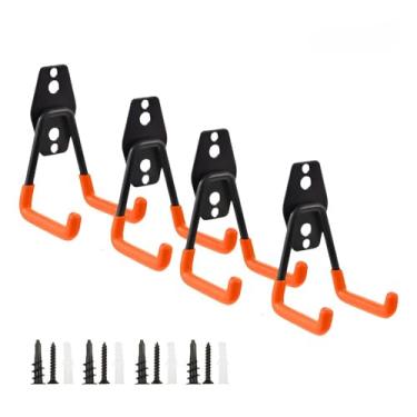 Imagem de 4 Suporte Aço Multiuso 23kg Parede Bike Mangueira