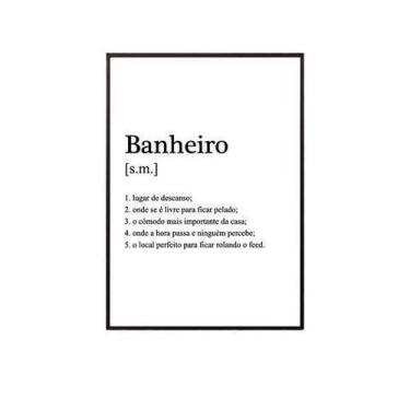 Imagem de Quadro Decorativo Banheiro Significado Moldura Preta 24X18Cm - Quadros