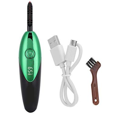 Imagem de Modelador de cílios elétrico aquecido digital de longa duração usb recarregável modelador de cílios para mulheres rosa vermelho esmeralda verde material abs (Verde esmeralda)