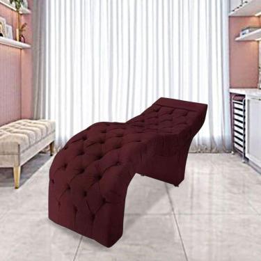 Imagem de Maca Estofada Estética Cílios Salão Spa Veludo Rebeca Bordô
