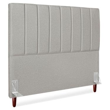 Imagem de Cabeceira Queen 160 Cm Com Frame Carla Linho Cinza Artte Cinza