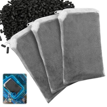 Imagem de Giokyi Pacote com 3 sacos de mídia de filtro Pro-C Pro-C para aquário (apenas carvão ativado) para peças de filtro Penn-Plax Cascade, também serve para recipientes Eheim ECCO, Eheim Pro/Pro II