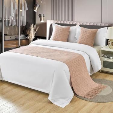 Imagem de Camas de cama e cachecóis, cachecol de cama jacquard luxuoso King protetor, respirável, lavável, resistente a rugas, sem rugas, poliéster premium, para hotel-pink||fronha de 45 * 45 cm * 1