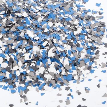 Imagem de Taiyin 2,8 kg / 6,17 lb mistura de lascas coloridas decorativas flocos de epóxi para mistura de chão de garagem revestimentos de concreto lascas de tinta para parede interior exterior porão (6-8 mm