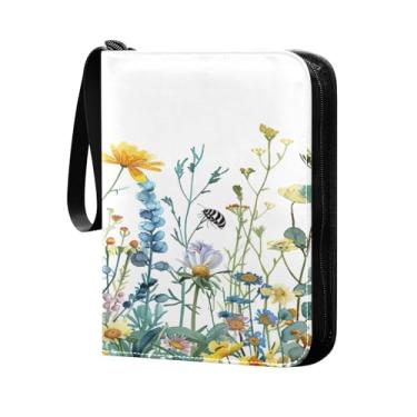 Imagem de Wassud 4 bolsos para fichário de cartas colecionáveis primavera floral comporta 400 cartões padrão, álbum TCG CCG MTG, presentes para colecionadores, meninos e meninas