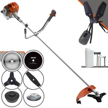 Imagem de Roçadeira Tekna RL430ACNTK 43cc 1,7HP Com Carretel Nylon e Lâmina 3 Pontas + Lâmina 2 Pontas + Lâmina 40 Dentes Vídea + Lâmina 80 Dentes + Escova