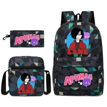 Imagem de Conjunto de mochilas Aphmaus Anime School, 3 peças com bolsa de ombro