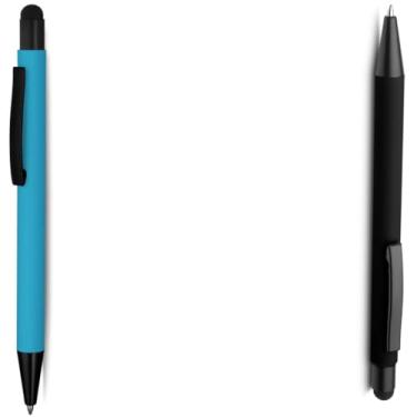 Imagem de Genérico Caneta Esferográfica Azul, Corpo em Papel Reciclado, com Ponta Touch Emborrachada, Escrita Geral, Kit com 2 Unidades (Azul e Preto)