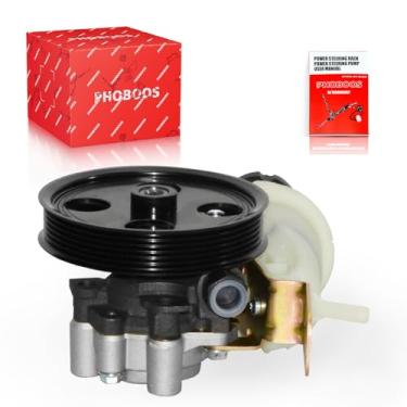 Imagem de PHOBOOS Bomba de direção hidráulica compatível com Dodge Dakota 2000-2004 V6 3.7L/V8 4.7L, Durango 2000-2003 V8 4.7L, com saída, polia e reservatório, baixo ruído, direção suave, ref. 21-4045R