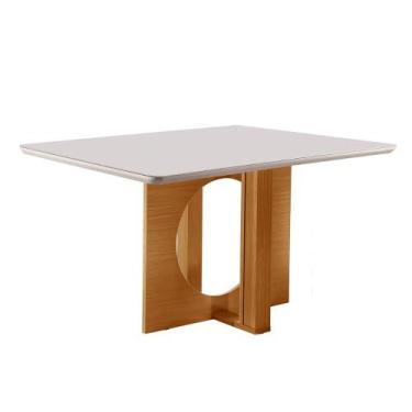 Imagem de Mesa de Jantar Firenze 120x80 cm Retangular com Vidro - LJ Móveis, Cas