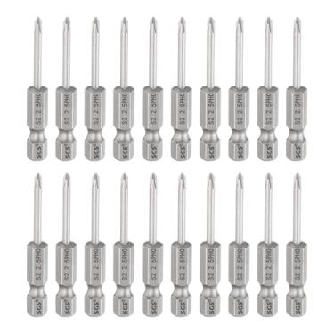 Imagem de HARFINGTON 20 peças de chave de fenda Phillips #0 PH0 haste sextavada de 1/10.2 cm (50 mm) de comprimento 0.3 cm Brocas magnéticas de cabeça cruzada S2 de aço para ferramentas elétricas, cinza
