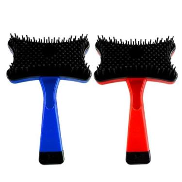 Imagem de Rasqueadeira Auto-Limpante para Cães e Gatos, Escova Removedora de Pelos Soltos, Material Nylon e ABS, Cerdas 1,3cm, Cores Sortidas
