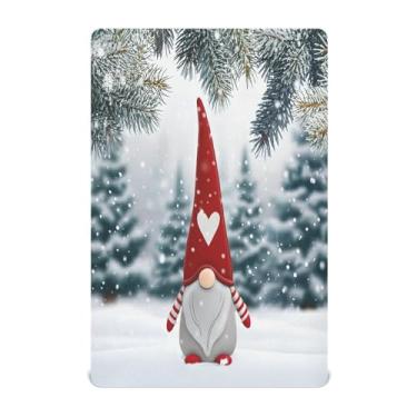 Imagem de Qilmy Lençóis de berço de gnomos de Natal, macio e respirável, de microfibra elástica, lençol com elástico para meninos e meninas, 132 x 71 cm, capa de colchão infantil portátil
