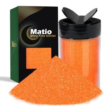 Imagem de Matio Glitter em pó iridescente ultrafino, 220 g, purpurina de resina colorida laranja artesanal, flocos de lantejoulas metálicas de 1/325.1 cm para copo de resina epóxi, arte de unhas, geleca, rosto