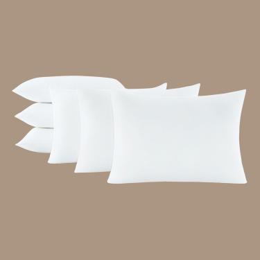 Imagem de Kit 6 Travesseiros 50X70Cm Antialérgico Lavável Fibra Siliconada Macio Confort - Branco