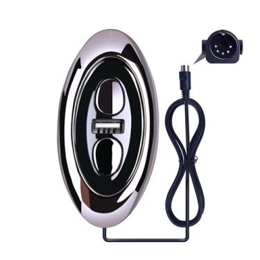 Imagem de ZWP Substituição remota reclinável com plugue de 5 pinos com 2 botões para aparelho de controle manual de forma oval Okin, substituição de controle de cadeira de elevação para cadeira reclinável