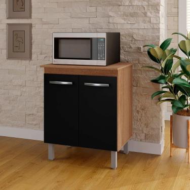 Imagem de Armário Multiuso Lis 2 Portas Cozinha Mb1 Cor Savana Preto Pc