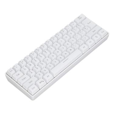 Imagem de KIMISS Teclado Com Luz de Fundo RGB Sem Fio de 3 Modos Com 61 Teclas para Laptop, Tablet e Telefone - Conectividade 2.4G para Jogos e Uso de Escritório (Branco)