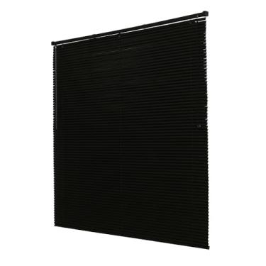 Imagem de Cortina Persiana Horizontal 25mm PVC com Alumínio 140x160cm -Ideal para Escritório Quarto Sala Cozinha Residencial (Preto)