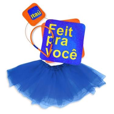 Imagem de 01 Fantasia Carnaval Tiara + Saia + Plaquinha Feita P/Você