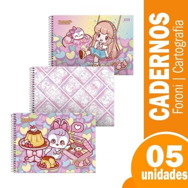 Imagem de Caderno Cartografia Capa Dura Foroni Doll 5X80fls