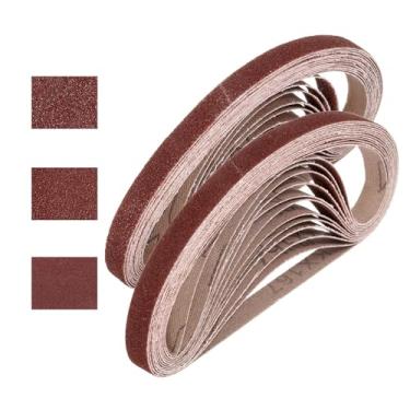 Imagem de HARFINGTON Correias de lixamento de 1/5.1 x 45.7 cm, 60 peças de 40/80/180 grãos de óxido de alumínio abrasivo para madeira, polimento de metal, afiador de facas