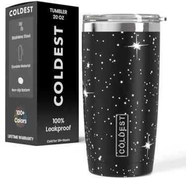 Imagem de Copos de café Coldest - Copo 100% à prova de derramamento - Aço inoxidável com isolamento duplo - Copos à prova de vazamento para mulheres e homens - Porta-copos amigável e fácil de limpar (mais