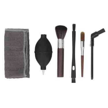 Imagem de Pissente Conjunto de Escova de Limpeza de café de 6 Peças, Kit de Escova de Máquina de café Expresso Profissional Com Cabo de Madeira, Cerdas de Nylon, Toalha de Limpeza de Ventilador de