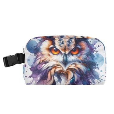 Imagem de TSENQUE Lancheira personalizada com pintura de coruja em aquarela para mulheres, meninas, lancheira masculina e infantil, lancheira para trabalho, macia, portátil, rosa, engraçada, bolsa térmica para