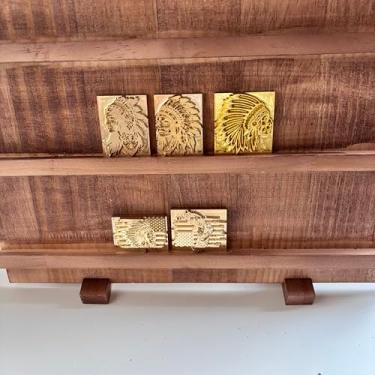 Imagem de Conjunto de carimbos de couro indígena nativo americano, carimbos de ferramentas artesanais