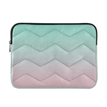 Imagem de Bolsa para laptop fina e leve gradiente verde rosa, bolsa de transporte durável para tablet de viagem para trabalho, bolsa feminina para computador, de 13 a 14 polegadas