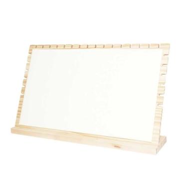 Imagem de ESIW 1 pacote de joias de painel de bambu tamanho extra grande colar horizontal de mesa para placas de exibição (branco)