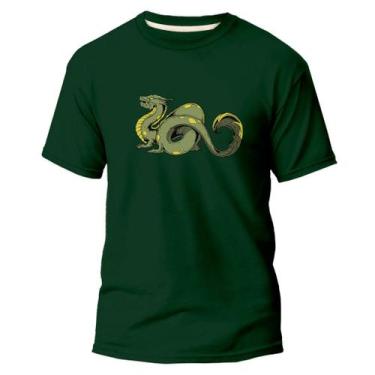 Imagem de Camiseta Basica Algodão Premium Estampada Dragão Comodo - Pavesi, Verd