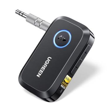 Imagem de UGREEN Receptor Bluetooth 6.0 para carro com LDAC, cancelamento de ruído AI, adaptador de carro AUX Bluetooth de 3,5 mm, receptor de áudio sem fio de alta resolução para alto-falante estéreo doméstico