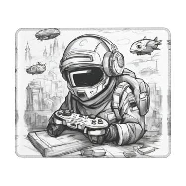 Imagem de Tapete de mouse monocromático estilo esboço para jogos com superfície macia e base de borracha, mousepads de tecido macio - uma peça